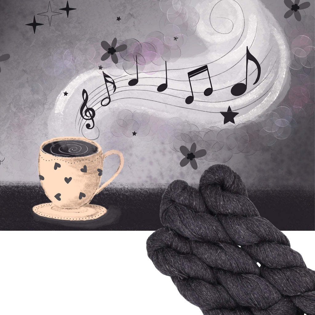 Hand dyed yarn skein in the Espresso Yourself colorway featuring rich chocolate brown tones.